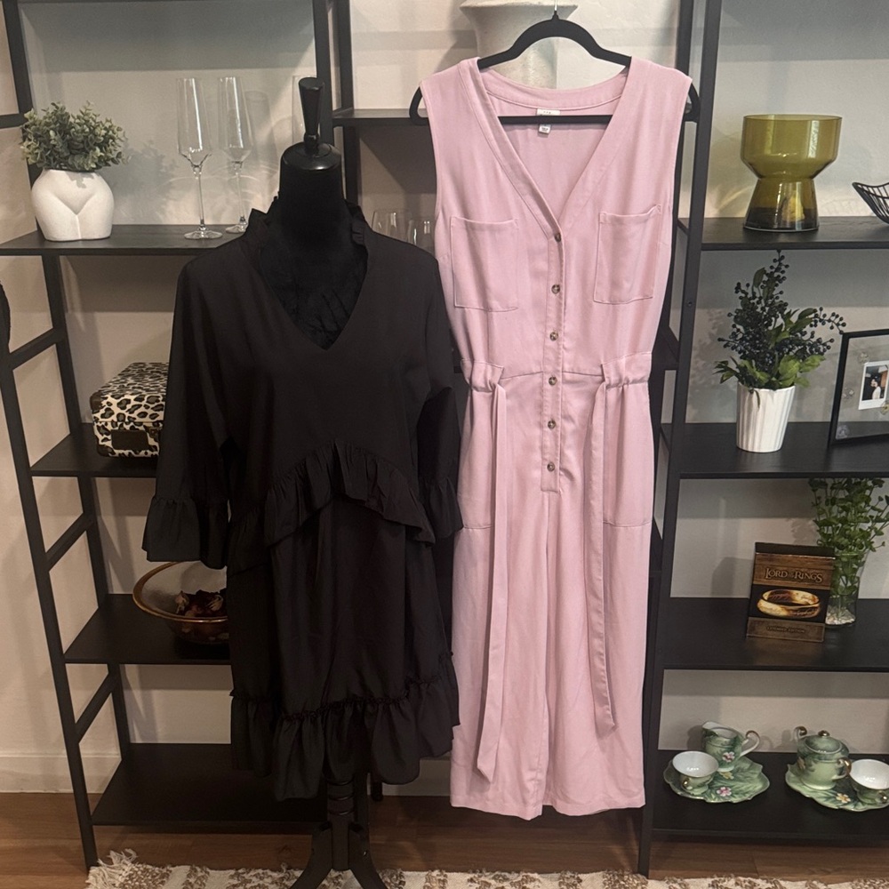 Elegant Black and Pink Women's Pantsuit